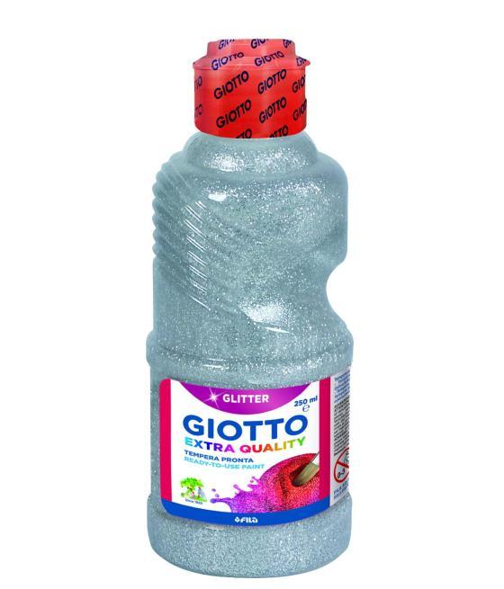 Giotto témpera glitter plata botella 250 ml
