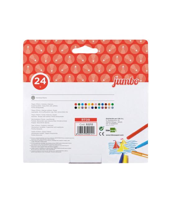 Rotulador liderpapel jumbo caja de 24 unidades colores surtidos