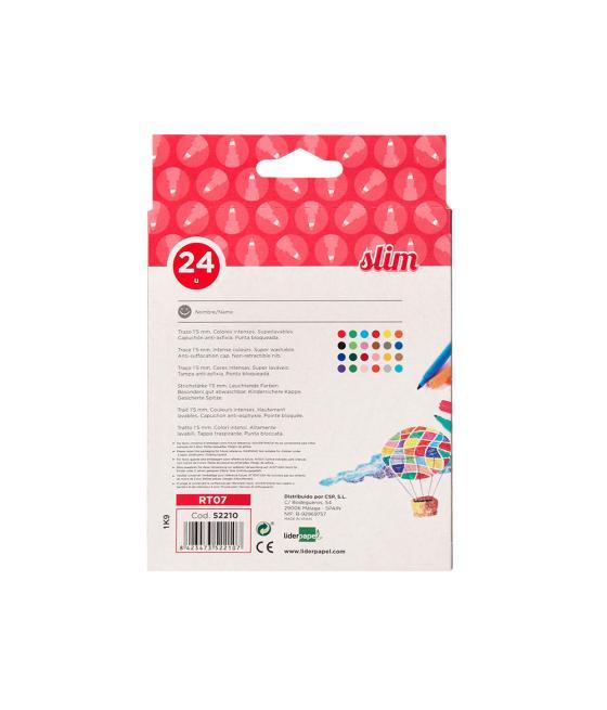 Rotulador liderpapel slim caja de 24 unidades colores surtidos