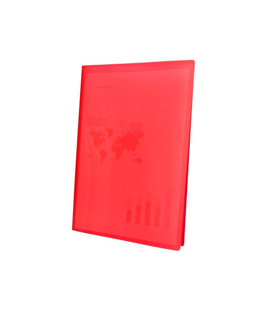 Carpeta liderpapel escaparate 47490 30 fundas polipropileno din a4 rojo translucido