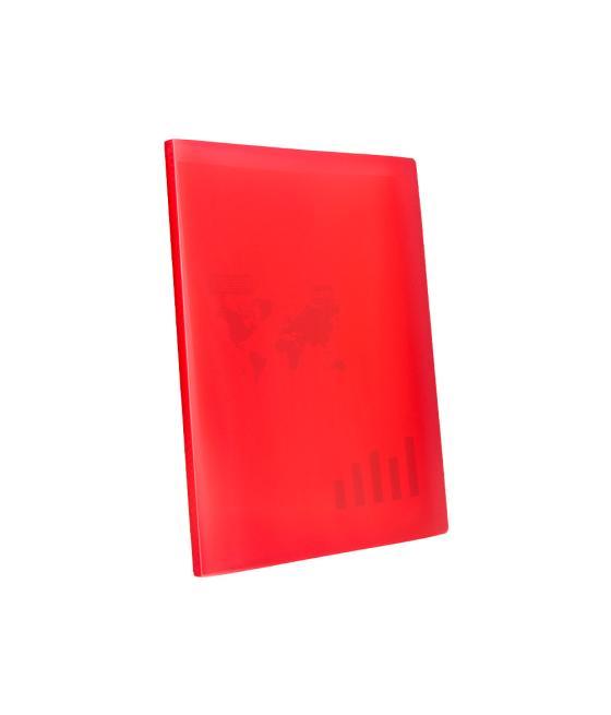 Carpeta liderpapel escaparate 47490 30 fundas polipropileno din a4 rojo translucido