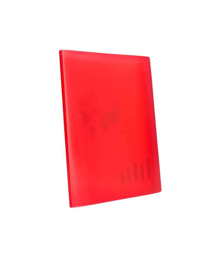 Carpeta liderpapel escaparate 47490 30 fundas polipropileno din a4 rojo translucido