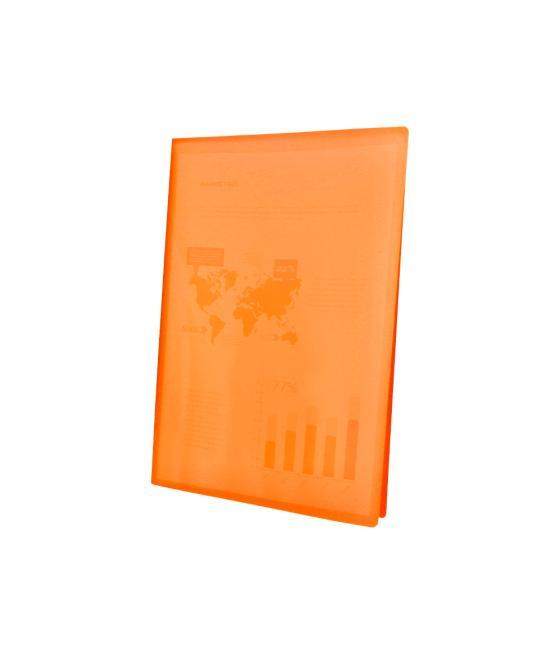 Carpeta liderpapel escaparate 47481 10 fundas polipropileno traslucida din a4 naranja frosty