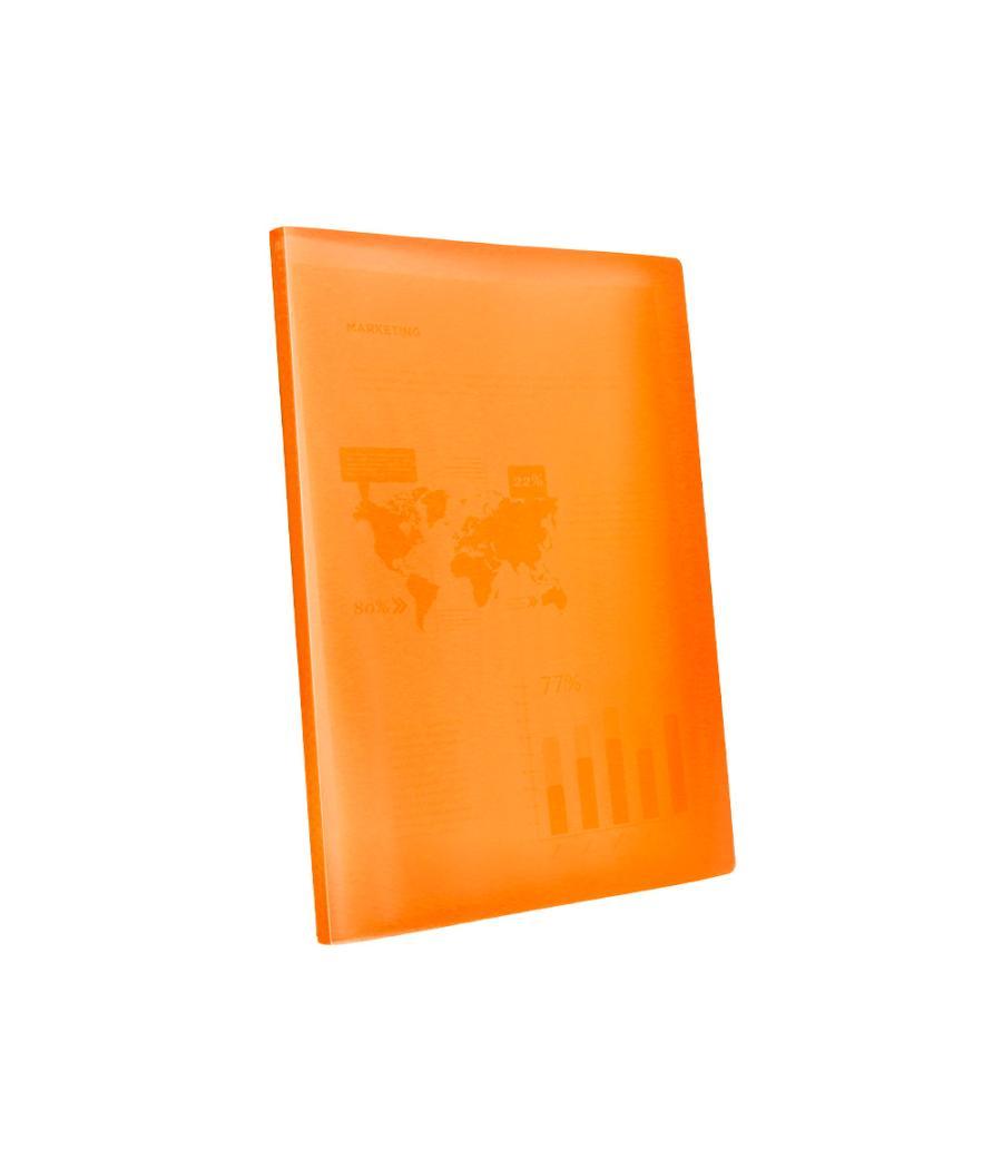 Carpeta liderpapel escaparate 47481 10 fundas polipropileno traslucida din a4 naranja frosty