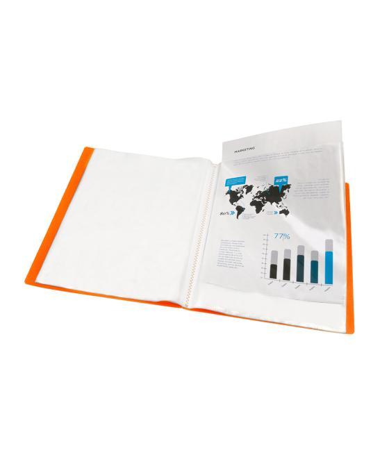 Carpeta liderpapel escaparate 47481 10 fundas polipropileno traslucida din a4 naranja frosty