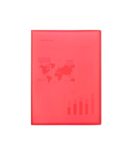 Carpeta liderpapel escaparate 47480 10 fundas polipropileno din a4 rojo translucido