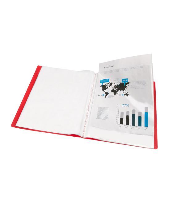 Carpeta liderpapel escaparate 47480 10 fundas polipropileno din a4 rojo translucido