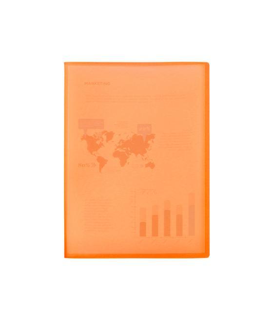 Carpeta liderpapel escaparate 47051 40 fundas polipropileno traslucida din a4 naranja frosty