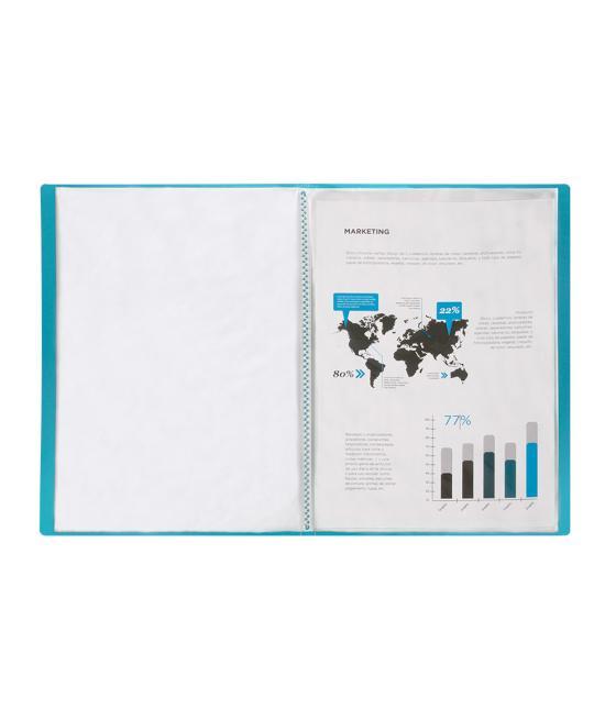 Carpeta liderpapel escaparate 47052 40 fundas polipropileno din a4 azul translucido