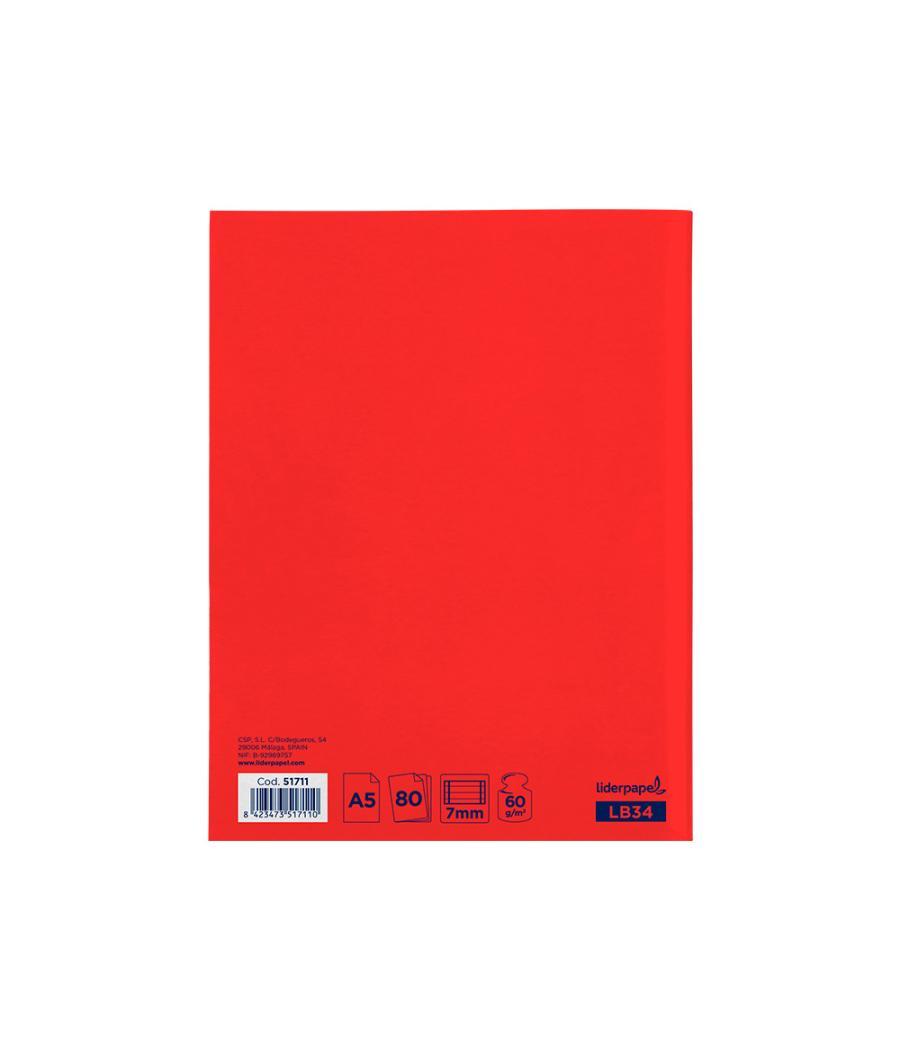 Libreta liderpapel smart a5 80 hojas 60g/m2 horizontal con doble margen colores surtidos tapa blanda