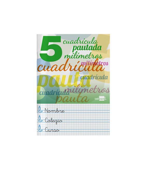 Libreta liderpapel pautaguia tapa cartóncillo 32 hojas din a5 70 g cuadriculado pautado 5 mm