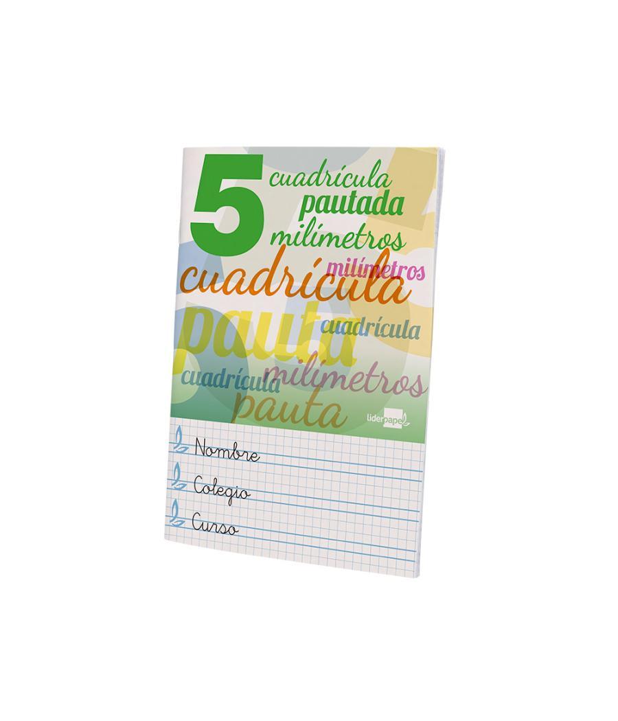 Libreta liderpapel pautaguia tapa cartóncillo 32 hojas din a5 70 g cuadriculado pautado 5 mm