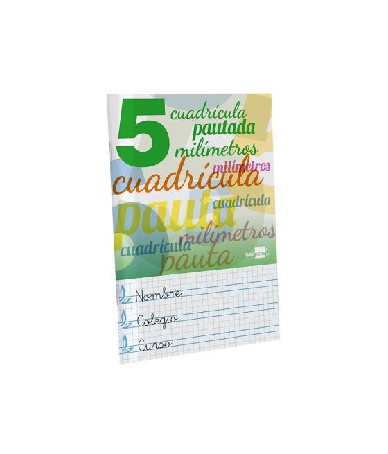 Libreta liderpapel pautaguia tapa cartóncillo 32 hojas din a5 70 g cuadriculado pautado 5 mm