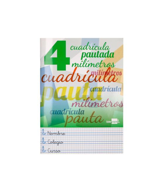 Libreta liderpapel pautaguia tapa cartóncillo 32 hojas din a5 70 g cuadriculado pautado 4 mm