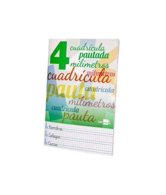 Libreta liderpapel pautaguia tapa cartóncillo 32 hojas din a5 70 g cuadriculado pautado 4 mm