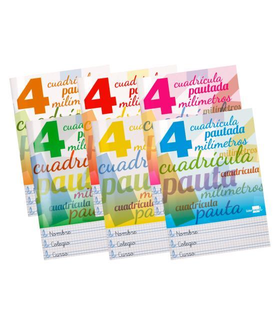 Libreta liderpapel pautaguia tapa cartóncillo 32 hojas din a5 70 g cuadriculado pautado 4 mm