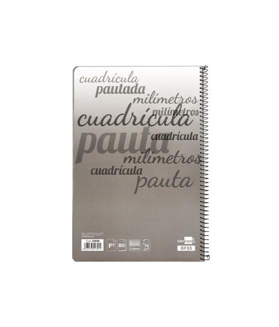 Cuaderno espiral liderpapel folio pautaguia tapa blanda 80h 75 gr cuadro pautado 2,5mm con margen colores surtidos