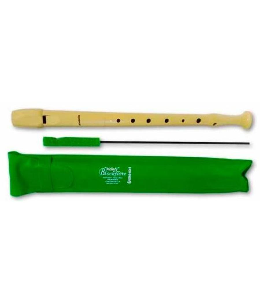Hohner flauta plastico color marfil funda verde