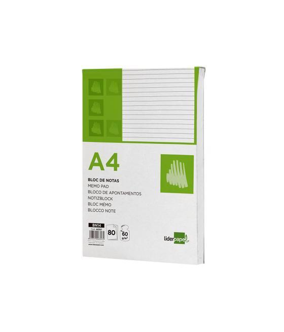 Bloc notas liderpapel horizontal a4 80 hojas 60g/m2