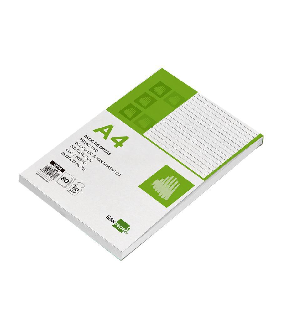 Bloc notas liderpapel horizontal a4 80 hojas 60g/m2