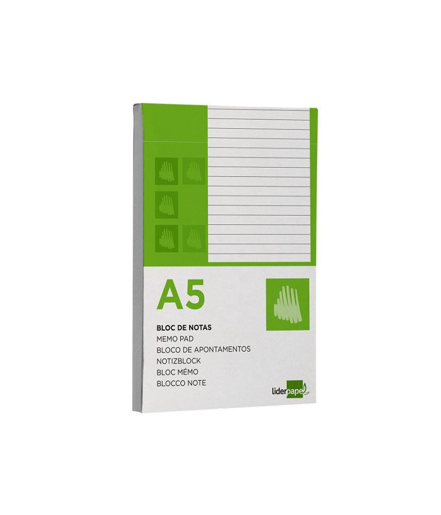 Bloc notas liderpapel horizontal a5 80 hojas 60g/m2 perforado