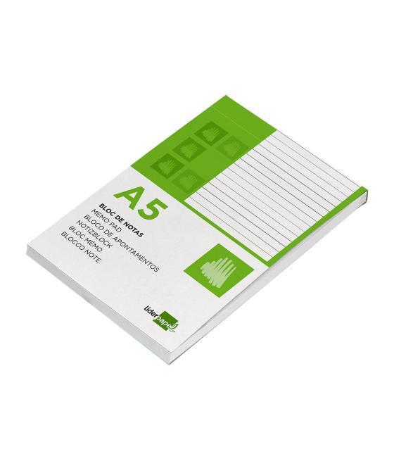 Bloc notas liderpapel horizontal a5 80 hojas 60g/m2 perforado