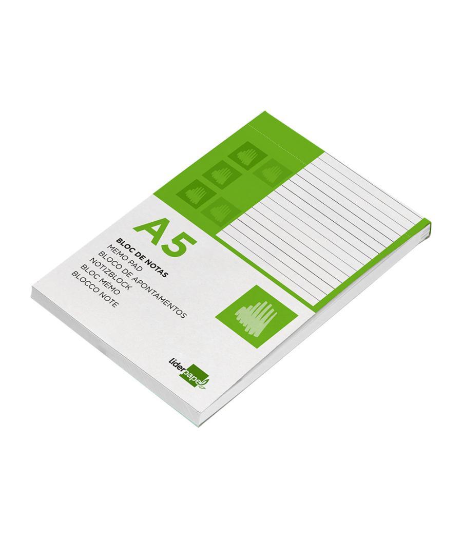 Bloc notas liderpapel horizontal a5 80 hojas 60g/m2 perforado