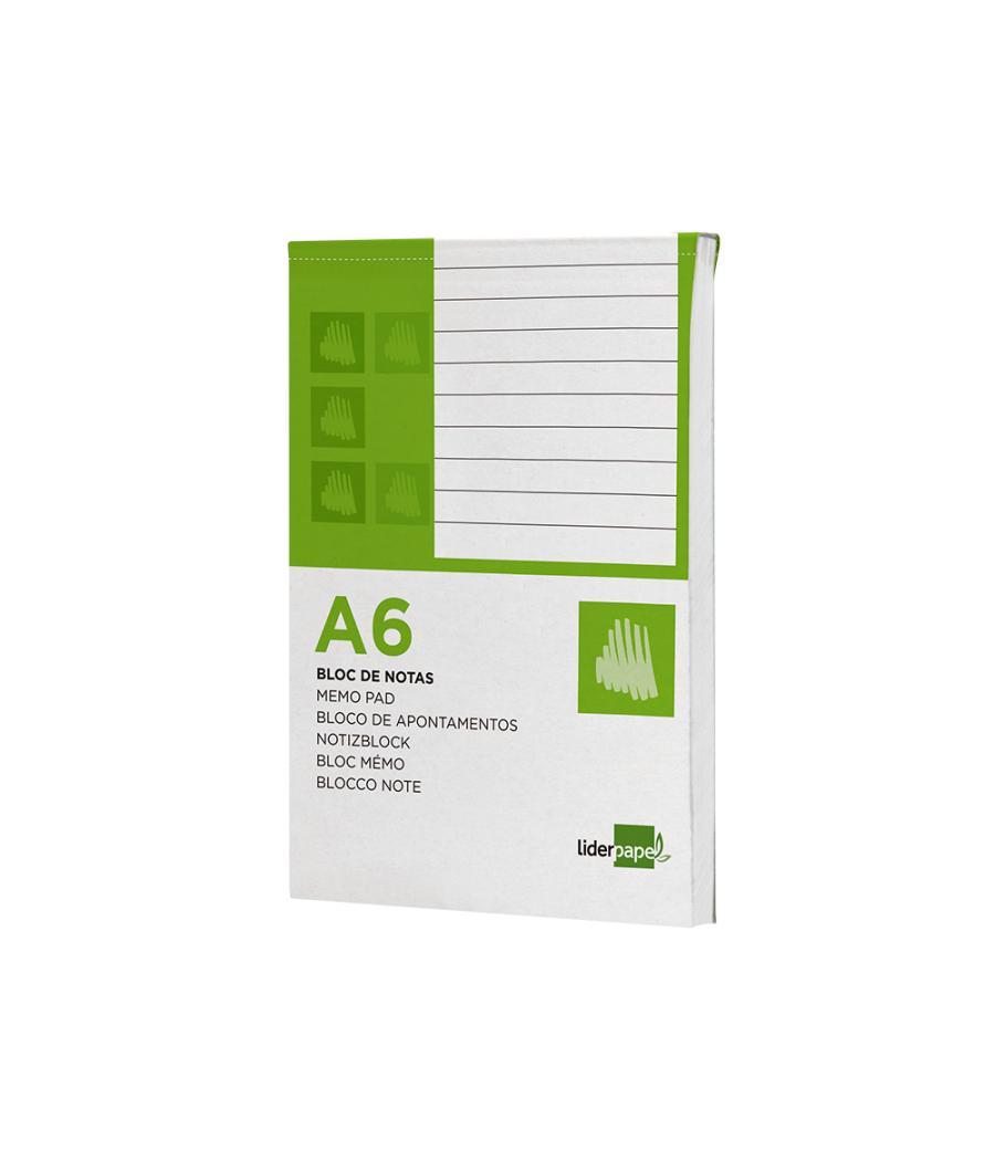 Bloc notas liderpapel horizontal a6 80 hojas 60g/m2 perforado