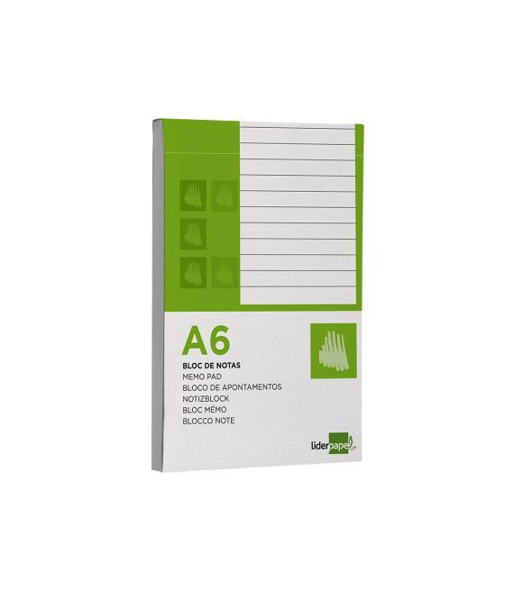 Bloc notas liderpapel horizontal a6 80 hojas 60g/m2 perforado