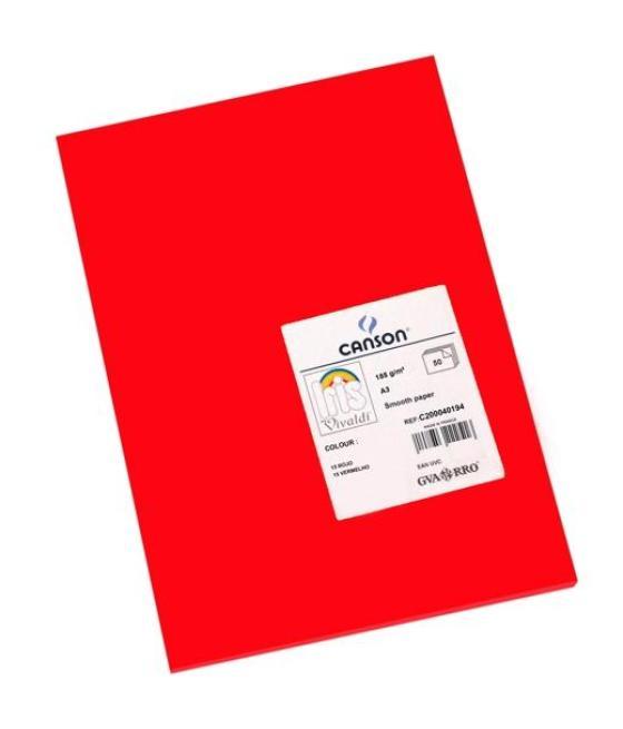 Iris cartulina 297x420mm 185gr rojo -50u-