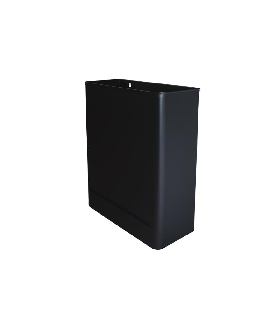 Papelera metálica de pared 24 litros 46x35x15 cm negro