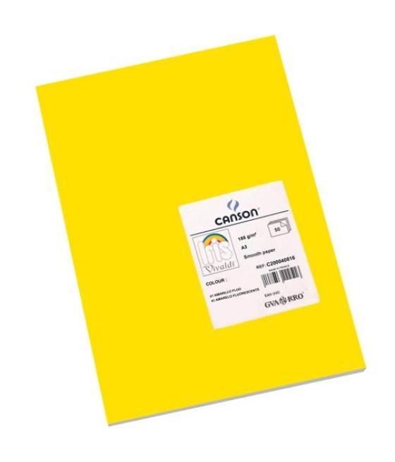 Iris cartulina 297x420mm 185gr amarillo fluor -50u-
