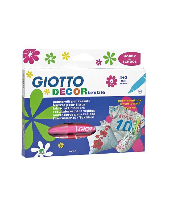 Rotulador giotto decor textile para camisetas 6 colores