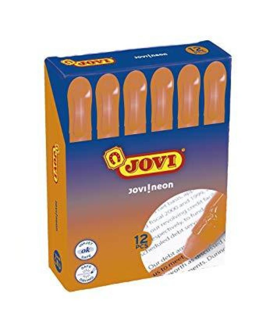 Jovi marcador fluorescente jovi!neon de gel en stick 140mm naranja -12u-