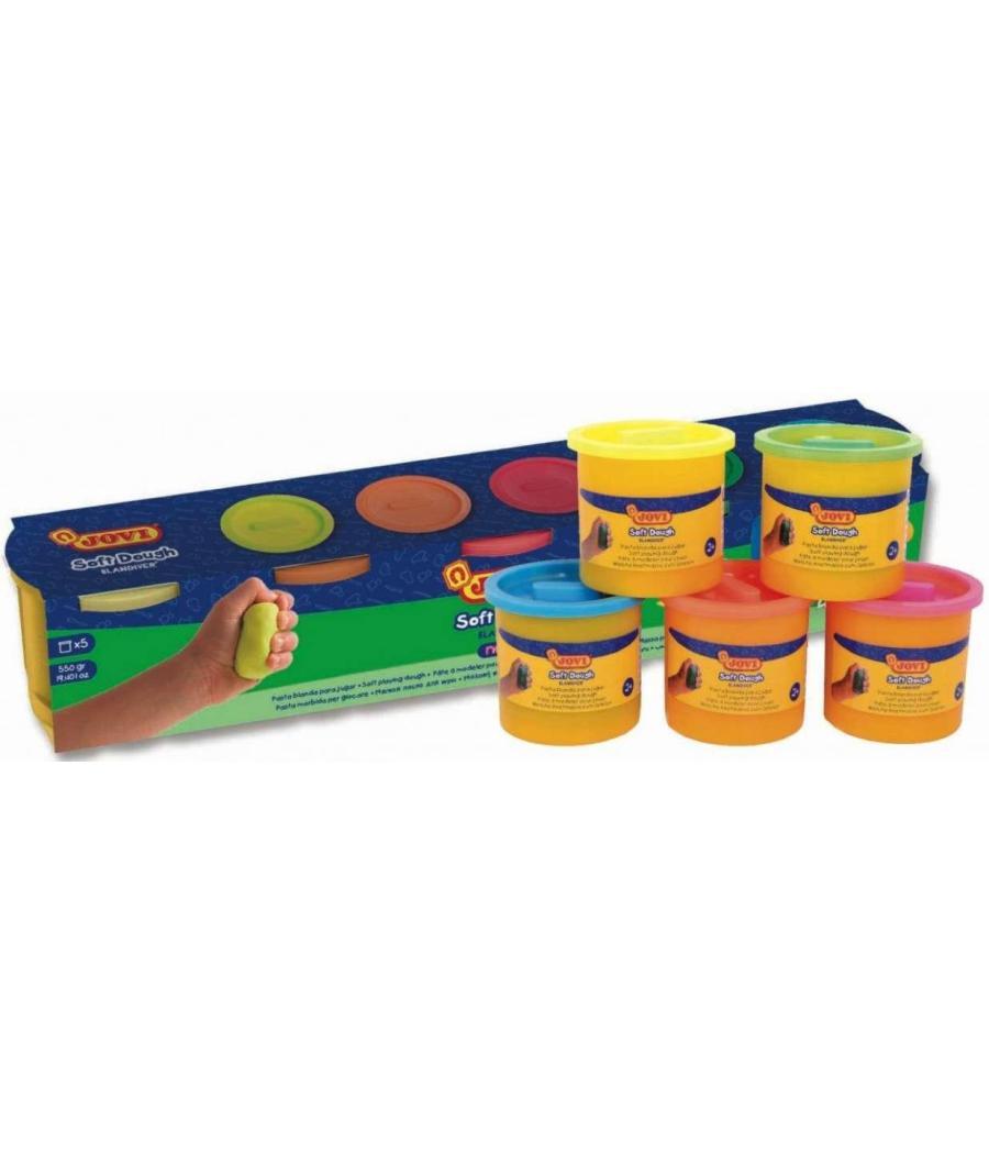 Jovi plastilina soft dough blandiver estuche 5 botes 110gr c/surtidos