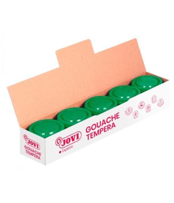Jovi témpera escolar estuche 5 botes de 35ml unicolor verde medio