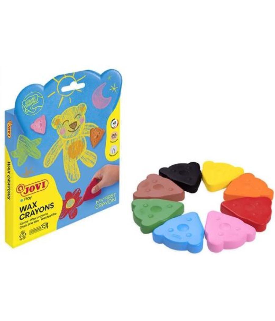 Jovi my first crayon estuche 8 ceras con forma de oso