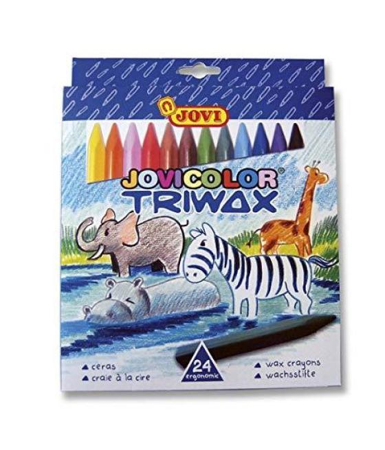 Jovi ceras jovicolor triwax 82mm estuche de 24 c/surtidos