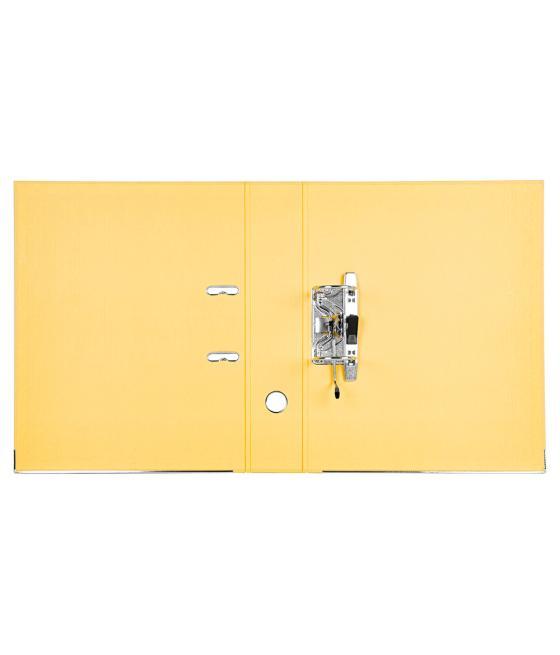 Archivador de palanca liderpapel folio documenta forrado pvc con rado lomo 75mm amarillo compresor metélico