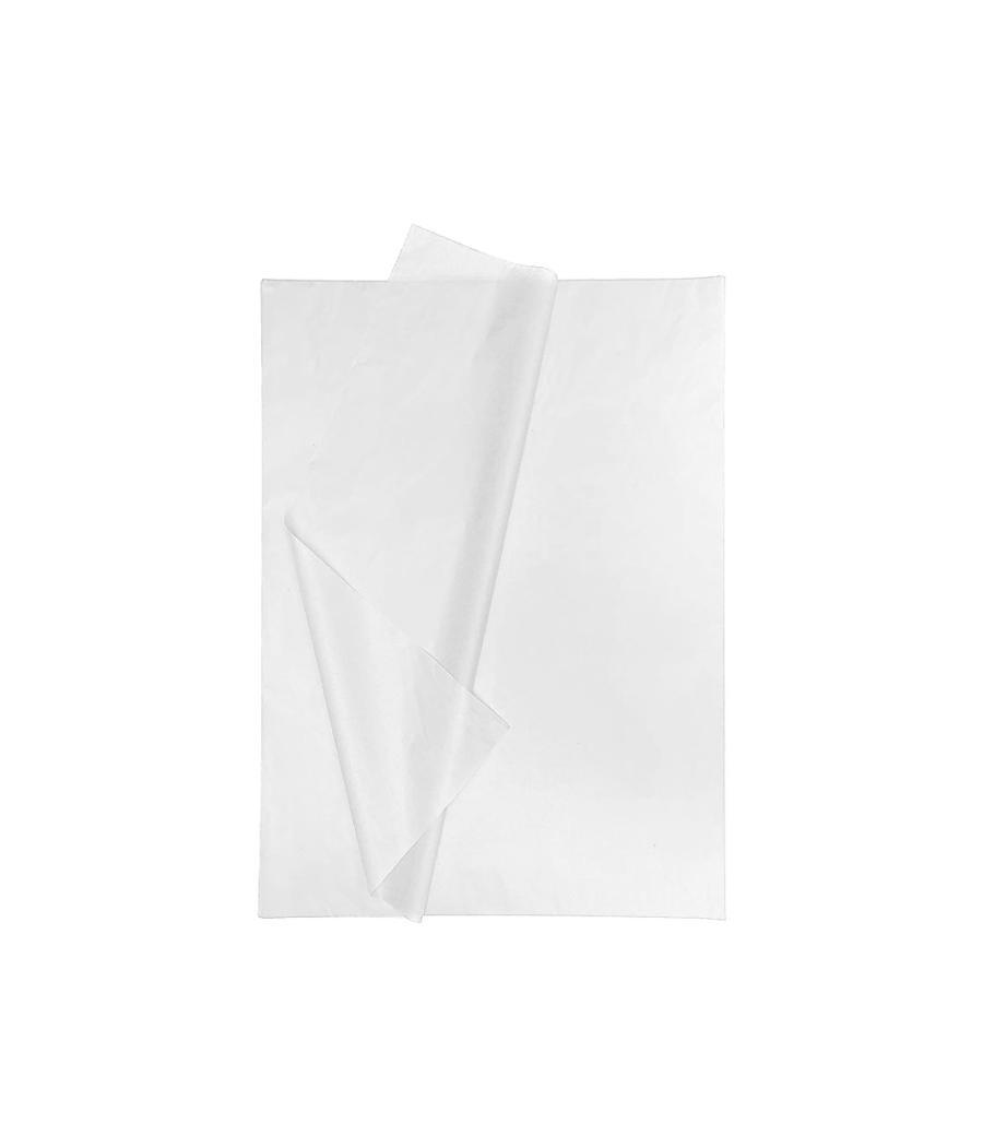 Papel seda liderpapel blanco 52x76 cm 18 gr paquete de 25 hojas