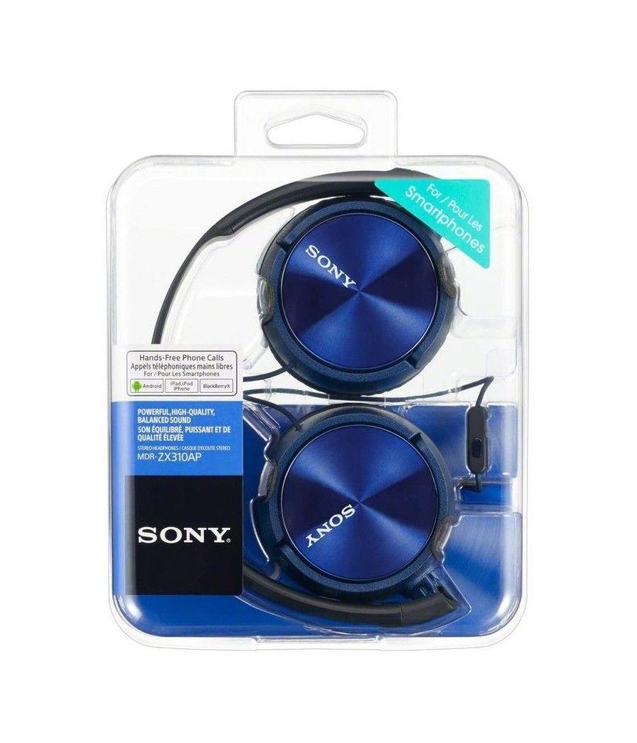 Auriculares sony mdrzx310apl/ con micrófono/ jack 3.5/ azules - Imagen 4
