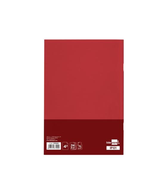 Indice liderpapel tapa cartóncillo cuarto 24 hojas 70g/m2 colores surtidos