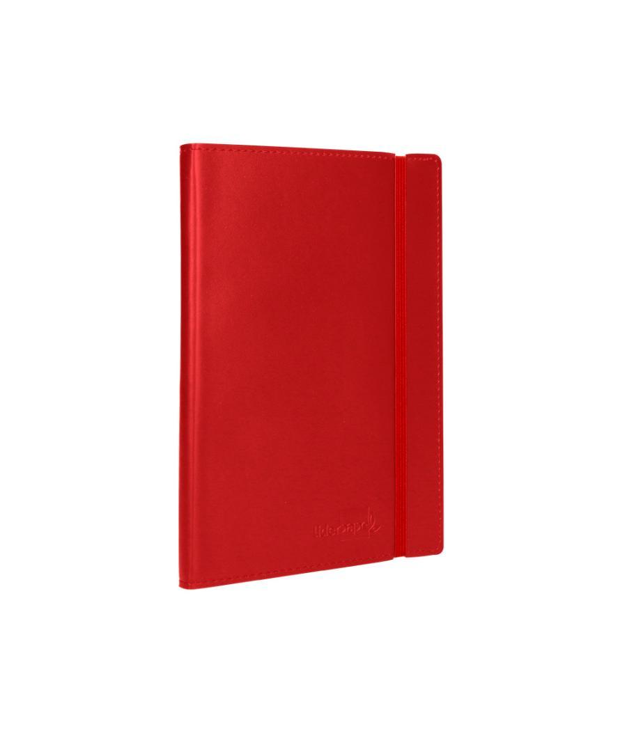 Libreta indice liderpapel similpiel a7 120 hojas 70g/m2 color rojo