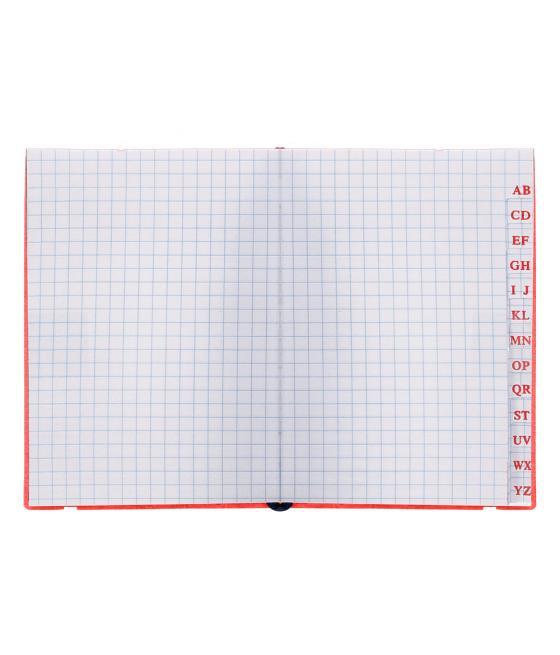 Libreta indice liderpapel similpiel a7 120 hojas 70g/m2 color rojo