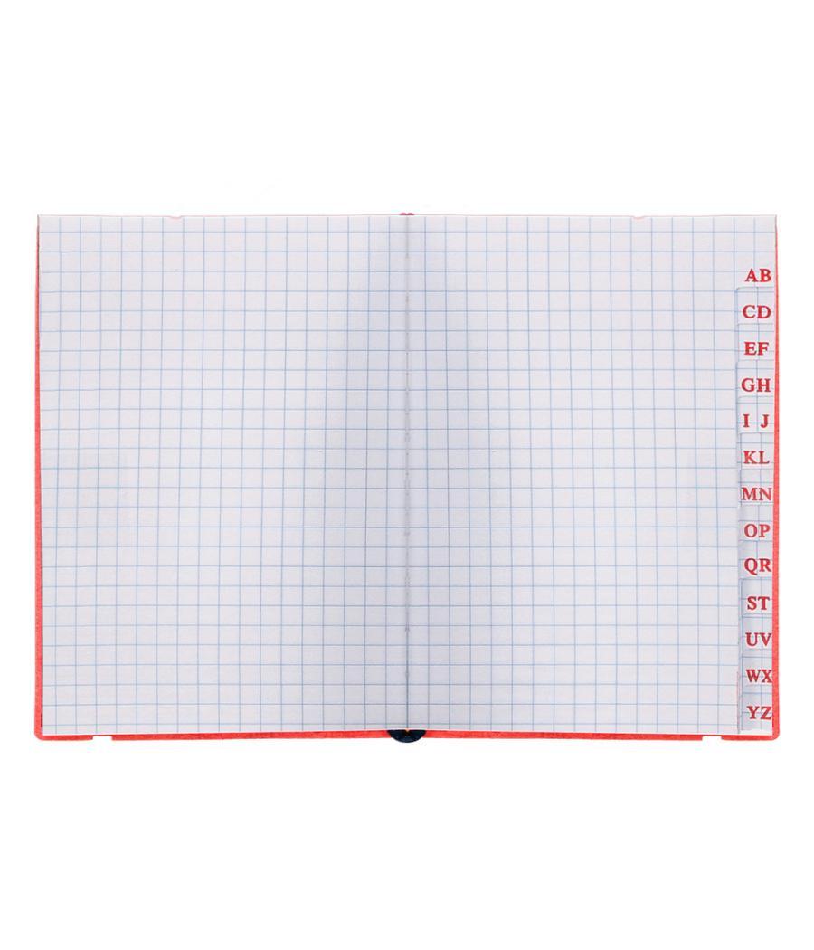 Libreta indice liderpapel similpiel a7 120 hojas 70g/m2 color rojo