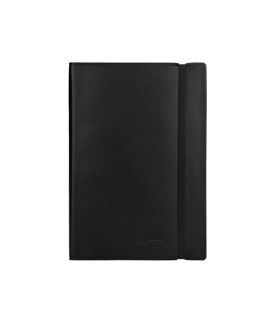 Libreta indice liderpapel similpiel a5 120 hojas 70g/m2 color negro