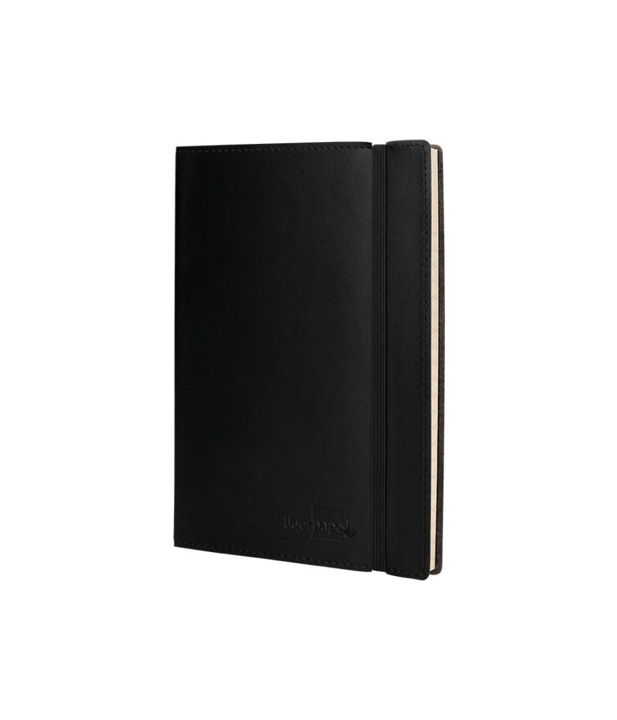 Libreta indice liderpapel similpiel a5 120 hojas 70g/m2 color negro