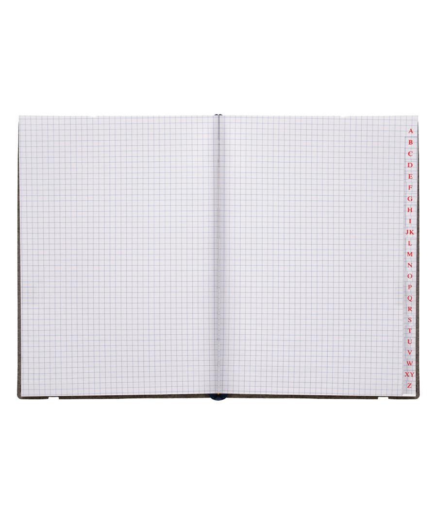 Libreta indice liderpapel similpiel a5 120 hojas 70g/m2 color negro