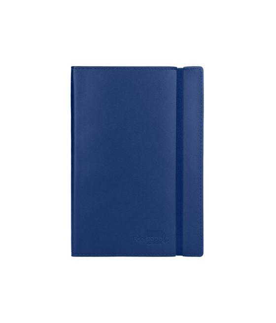 Libreta liderpapel simil piel a5 120 hojas 70g/m2 horizontal sin margen azul