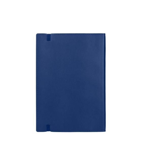 Libreta liderpapel simil piel a5 120 hojas 70g/m2 horizontal sin margen azul